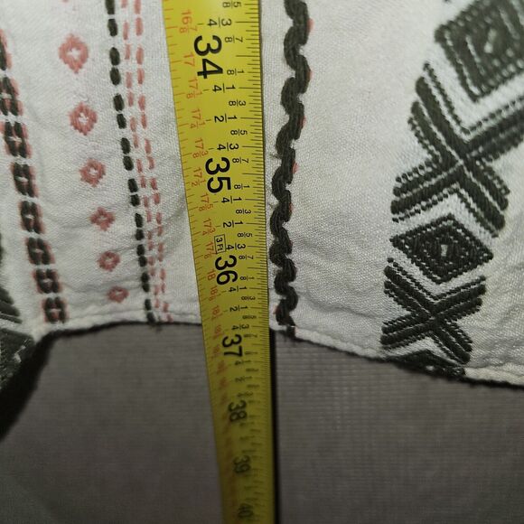 Boho Hippie Tiered Midi Dress Size Small Off Cold Shoulder Puff Sleeves Comfort - Picture 6 of 9